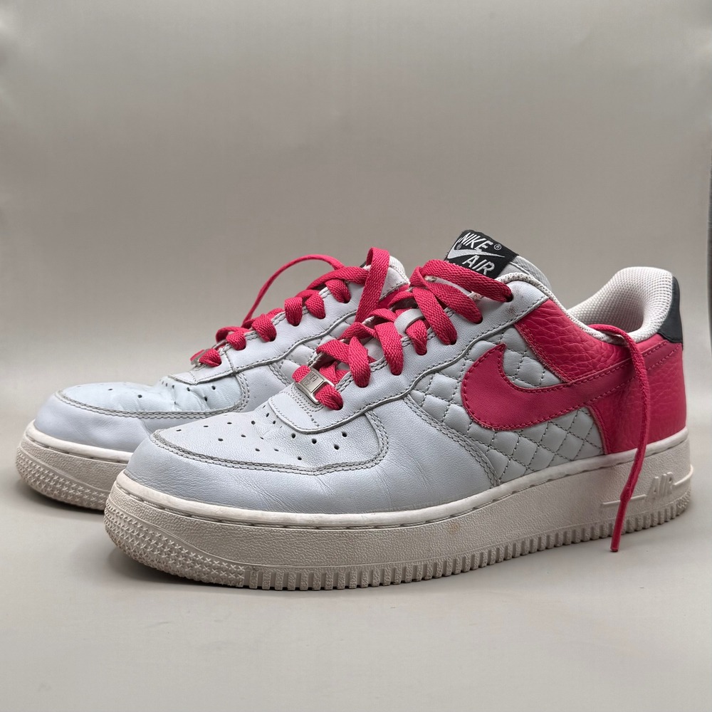 Nike Air Force 1 Low Womens 8 Quilted Leather Grey Pink 318769-061